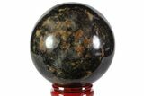 Polished Rhodonite Sphere - Madagascar #78798-1